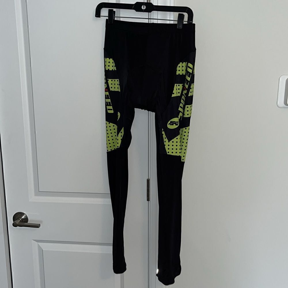 Spooned reflective Black padded Cycle stretch pants Leggings size M men’s